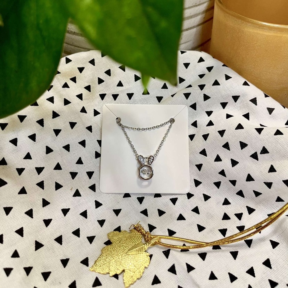 Diamond bunny necklace